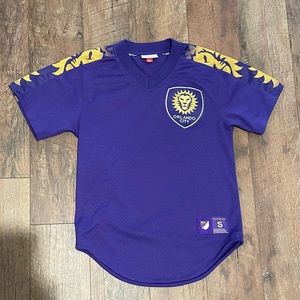 Men's Orlando City SC Mitchell & Ness Purple Mesh V-Neck Jersey
